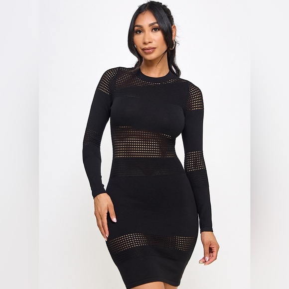 Dresses & Skirts - Black Sweater Cutout Sweater Dress